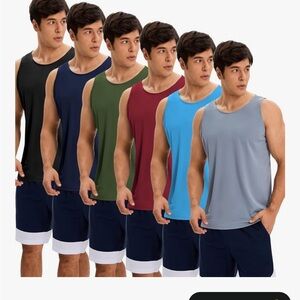 XL Men's Multi-Color Sleeveless Tank Tops 6 Pack